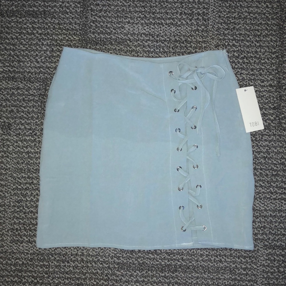 Blue lace-up mini skirt 💙